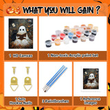 Reivworl Halloween Paint by Numbers Kit for Adults Beginners, Ghost Paint by Numbers, Adult Paint by Number Kits for Gifts and Home Wall Decor 16x20 Inch Reivworl
