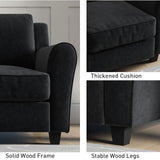 Bonzy Home 58" Black Loveseat Sofa Couch for Living Room, 2 Seater Love Seat for Small Spaces, Modern Couches with Thick Cushion for Home Apartment Office Bonzy Home