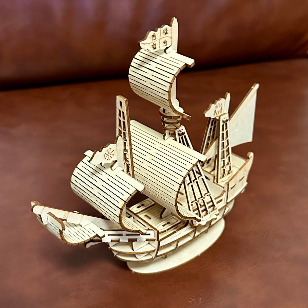 MPIUET 3D Wooden Puzzles for Adults Wooden Sailing Ship Model Kits for Adults, Wooden Watercraft Sailboat Model, 3D Jiasaw Puzzles, 3D Brain Teaser Puzzles, 6.5" × 2" × 6" MPIUET
