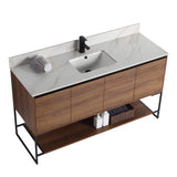 Fine Fixtures 60 Inch Bathroom Vanity with Sink - Modern Knob Free Design, Elegant Space-Saving Solution for Your Bathroom - Durable, Bathroom Vanities for a Contemporary Look - Urbania Collection Fine Fixtures