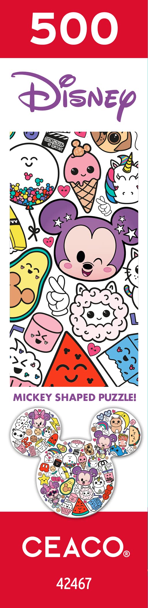 Ceaco - Shaped Puzzle - Disney - Too Cute Mickey - 500 Piece Jigsaw Puzzle Ceaco