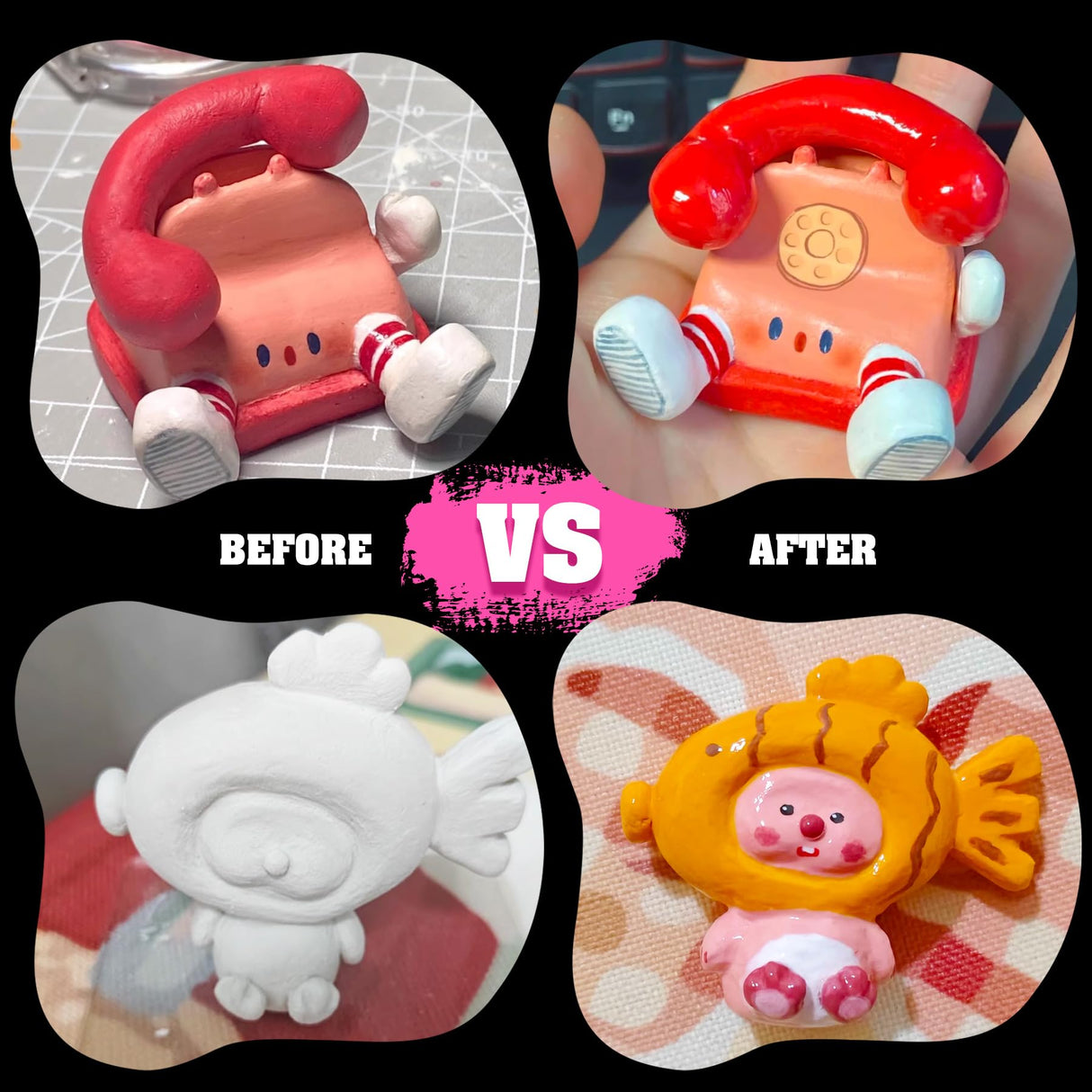 Air Dry Clay Varnish, 200ml/7oz High Gloss Varnish, Ceramic Glaze, Clear Clay Sealant with Brushes for Craft Pottery, Acrylic Painting, Wood, Prevent Cracking Scratches Wear﻿, Waterproof Vividye