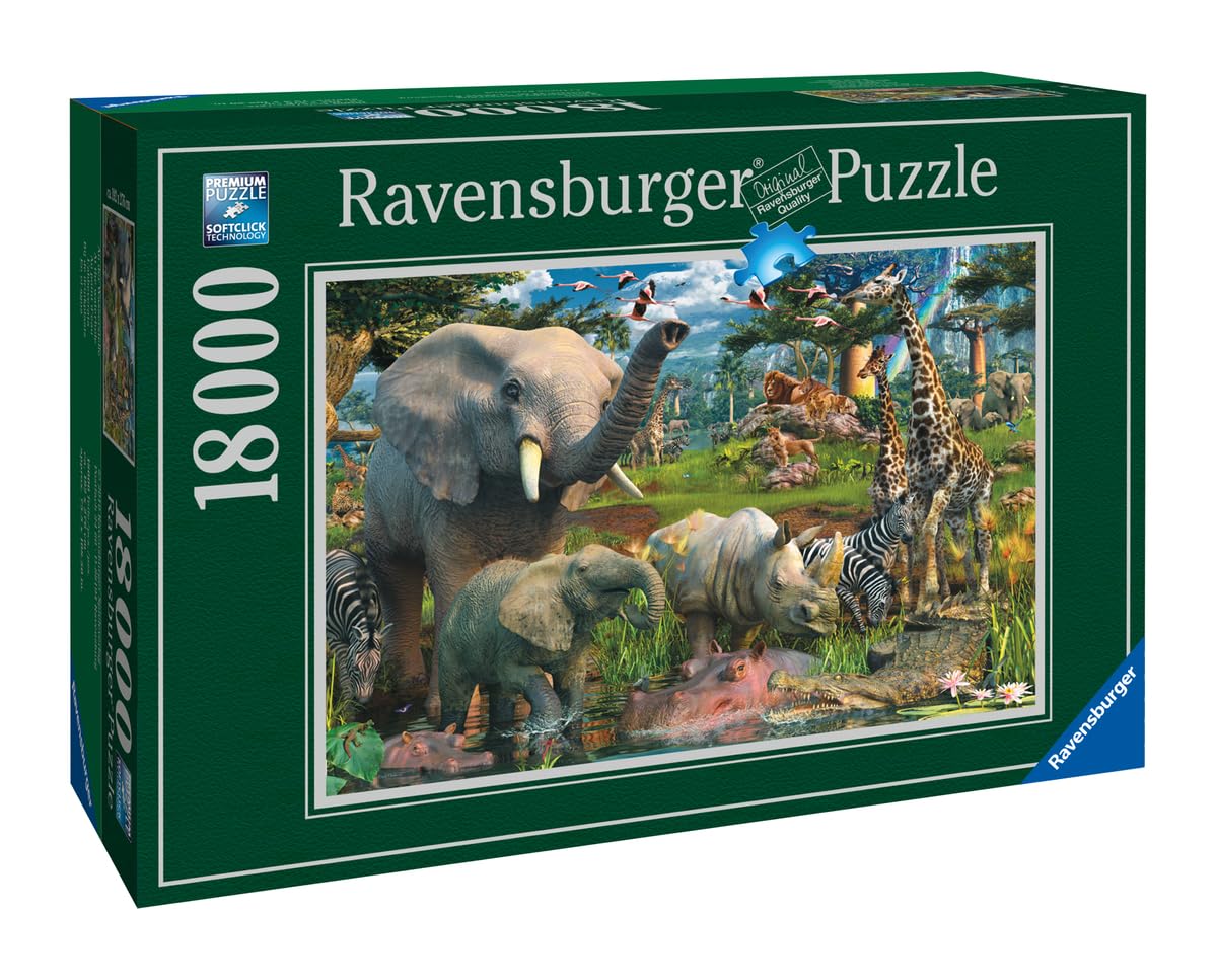 Ravensburger at The Waterhole - 18000 Piece Jigsaw Puzzle for Adults – Softclick Technology Means Pieces Fit Together Perfectly Ravensburger