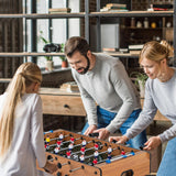 Goplus Folding Foosball Table, 27” Wooden Soccer Game Table with 2 Foosballs & Score Keepers, Indoor Outdoor Portable Football Game Set for Kids Adults, Arcades, Bar, Party, Family Nights Goplus