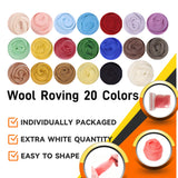 Catopia Needle Felting Kit,Wool Roving 20 Colors Set,Tools for Felted Animal Needle Felting Supplies,Needle Wool Felting Tools Kit Catopia