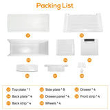 4 Drawers Slim Bathroom Storage Cabinet Dresser, Narrow Plastic Rolling Cart Organizer with Drawers, for Small Spaces, Kitchen, Laundry, Office, Bedroom, White YABORAS