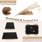 Tilting & Rotating Puzzle Board 1500 Pieces, Vertical & Horizontal Wooden Jigsaw Puzzle Table with Drawers & Protective Cover, 34"×25" Puzzle Board with Lazy Susan for Adults & Kids, Gift for Mum YGJT