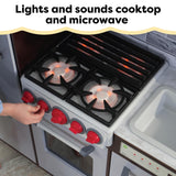 KidKraft Uptown Elite Espresso Play Kitchen with EZ Kraft Assembly™, Lights and Sounds, Working Ice Maker and Click and Turn Knobs, Gift for Ages 3+ KidKraft