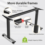 farexon Electric Standing Desk Adjustable Height, 63x24 Inches Computer Desk with Rolling Wheels, Mouse Pad,Multifunctional Stand up Desk for Home/Office(Black) farexon