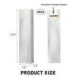 Wood Wall Planter 4 Pack Wall Decor for Artificial Flower Plants Wooden Plants Holders Wall Plant Pocket Vase Hanging for Living Room Bedroom Dining Room Bathroom Indoor Decroation (Light Grey) Rmeosye