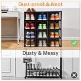 INSTY 12 Pack Large Shoe Storage Box, Clear Shoe Storage Organizer with Magnetic Door, Stackable,Shoe Containers For Display Sneakers, Easy Assembly, Fit up to US Size 12, Transparent INSTY