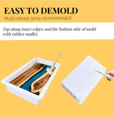 KONBANZE Epoxy Resin molds, River Table Reusable Molds, molds for Resin, Resin Supplies for DIY use, Solid Casting Epoxy Resin Mold for River Table, Resin deep Pouring Projects (23''×15'') KONBANZE