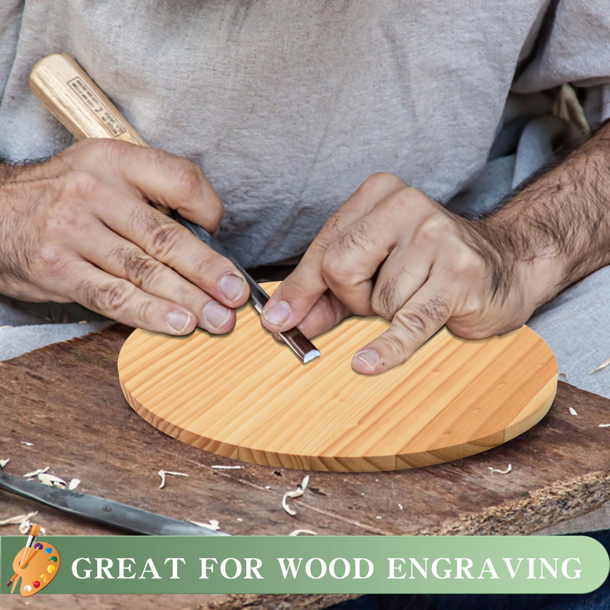 AWIZOM 2 Pack 12 Inch Round Wood Plaque Pine Wood Circle Plaque Unfinished Wooden Circle Signs Blank Round Wood Discs for DIY Craft, Painting, Engraving, Wood Carving, Home Decor(0.59 Inch Thick) AWIZOM