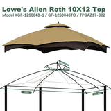 JANCANOPY 10X12 Replacement Gazebo Cover for Lowe's Gazebo Model #GF-12S004B-1,GF-12S004BTO (Beige) JANCANOPY