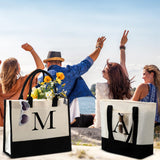 Sanwuta 4 Pack Sublimation Canvas Tote Bags DIY Canvas Makeup Bags Reusable Grocery Bags with Handles Cosmetic Bag(Black White) Sanwuta