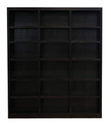 Traditional 84" Tall Triple Wide 18-Shelf Bookcase in Chocolate Espresso Concepts In Wood