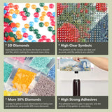 AMORARS Horse Diamond Painting Kit for Adults, 5D Flower Diamond Art for Beginners - DIY Full Diamond Dot Gem Art Painting, Suitable Gifts and Home Wall Decoration Crafts, 12x12Inch AMORARS