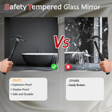 CULER White Bathroom Wall Mirror,20 x 30 Inch Rectangle Vanity Modern Tempered Glass Mirror for Bedroom,Living Room,Entryway CULER