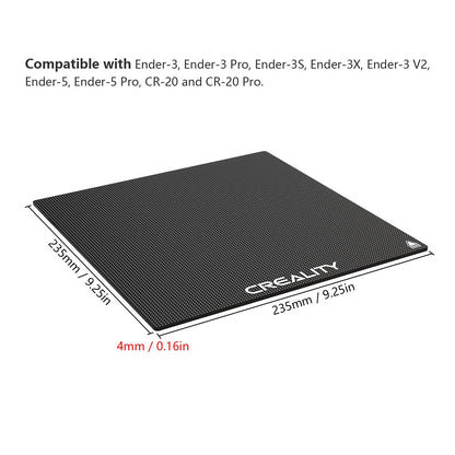 Creality Official Ender 3 Glass Bed 3D Printer Platform, 235x235MM Tempered Glass Plate Build Surface for Ender 3 PRO/Ender 5 PRO/Ender 3 S1/Ender 3 Neo/Ender 3 V2 Neo, Good Adhesion Remove E - WoodArtSupply