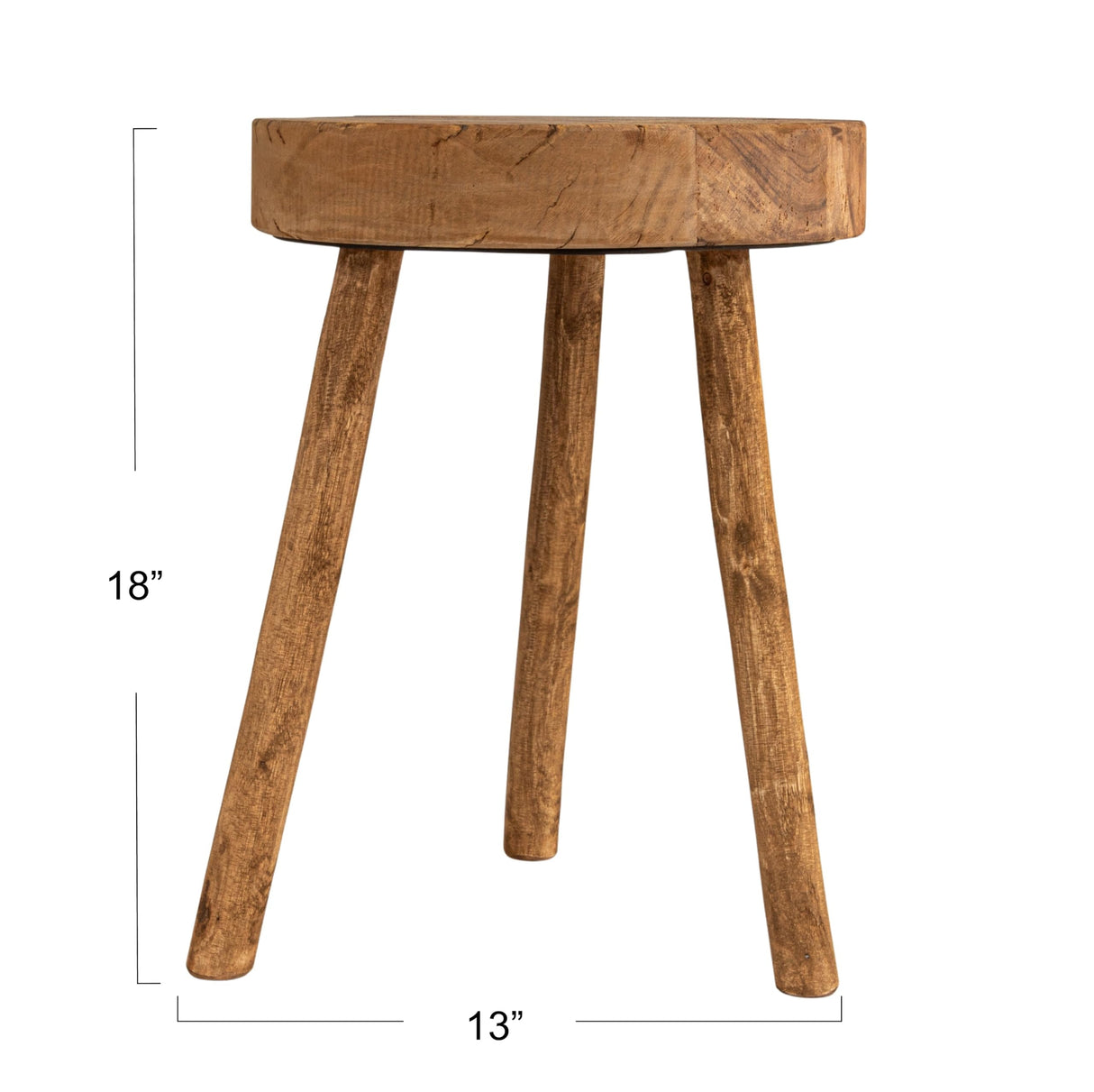 Bloomingville Reclaimed Wood Stool, Natural, 13" Round x 18"H Bloomingville