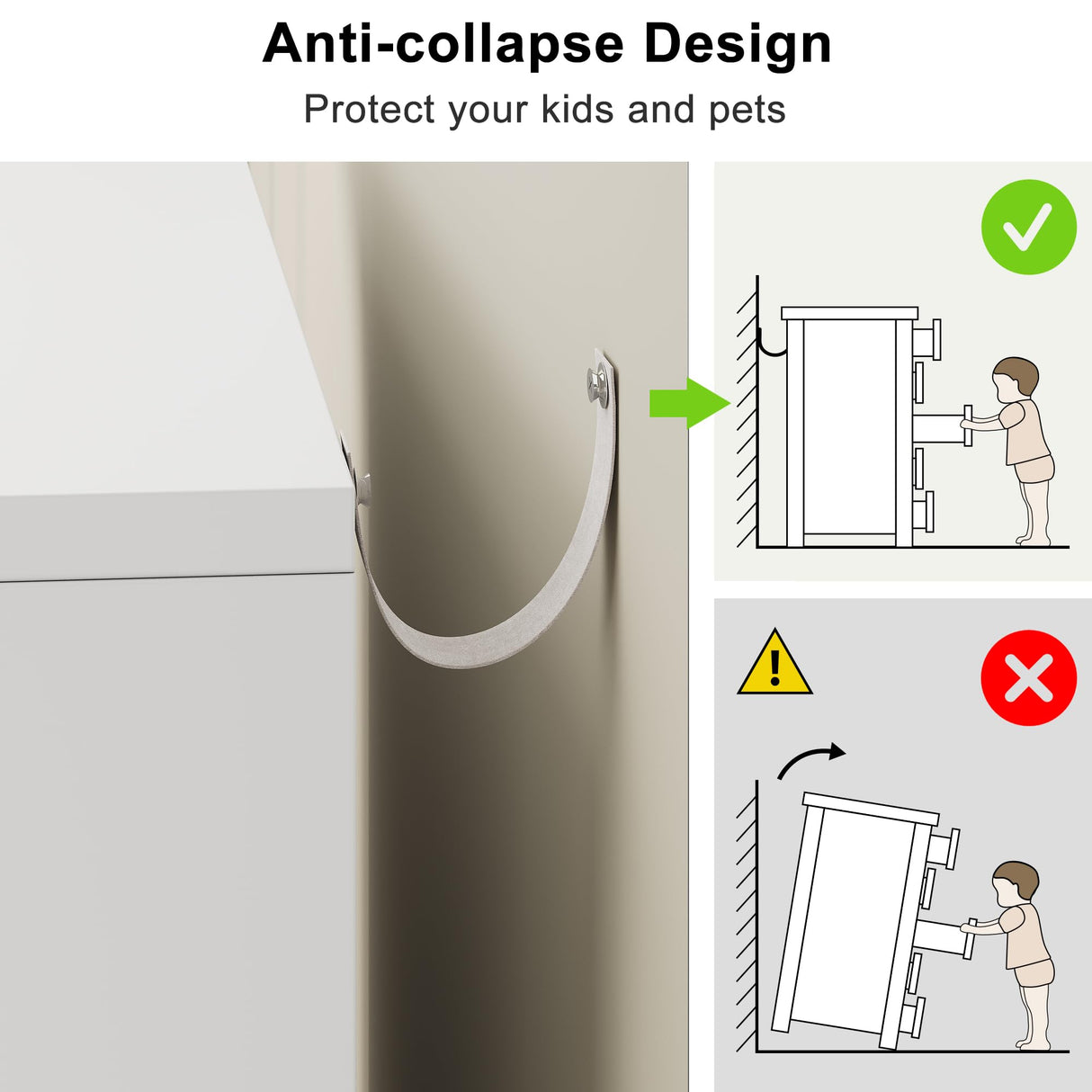 Jocoevol White 6 Drawer Dresser for Bedroom, 15.3" D x 47.2" W x 32.3" H in Simply Modern Chest of Drawers, Wood Storage Double Dresser with Deep Drawers for Living Room, Hallway Entryway, White Jocoevol