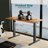 SMUG Standing Desk, Adjustable Height Electric Sit Stand Up Computer Table, 40x24 Inch Ergonomic Rising Modern Lift Motorized Gaming Desktop Workstation for Work Home Office - Rustic Brown SMUG