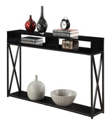 Convenience Concepts Tucson Deluxe Console Table with Shelf, Black/Black Convenience Concepts