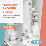 Zenna Home Tension Pole Shower Caddy Corner Organizer, Adjustable Standing Shower Caddy with 4 Baskets and Built in Towel Bar, Rust Resistant Bathroom Tension Rod Organizer, 60 to 97 Inch, Chrome Zenna Home
