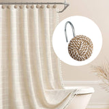Sunlit Boho Knots Shower Curtain Hooks, Home Decorative Shower Curtain Rings for Bathroom, Seaside Nautical Shower Curtain Hangers Bathroom Accessories, Set of 12 Sunlit
