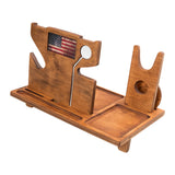 ROSTMARYGIFT Night stand - Gun tray organizer - Wood gun holder with watch charger - Ideal for police officers - Law enforcement gifts for him - Father's day gift ROSTMARYGIFT