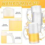 Mifoci 6 Pcs Frosted Beer Mugs for Sublimation 16 oz Blank Glass Cups Can Add Photo Text or Images on Personalized Beer Glass for Husband Dad Men for Oktoberfest Halloween Christmas Gift Mifoci