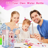Decorate Your Own Water Bottle Kits for Girls, Birthday Gift for Girls, 4-12 Year Old Girl Gifts, Girls Water Bottle and DIY Gem Stickers with Crafts Kits for Girls, Valentines Easter Gift for Girls Liwidon