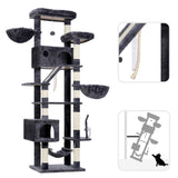 Gitelsnour Cat Tree for Large Cats, 78.7"(200cm) Tall Cat Tower for Indoor Cats Multiple Cats with Large Top Perch, Cat Condo, Cat Hammcok, Cat Scratching Post, Dark Gray GCT031G Gitelsnour