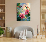 Hummingbirds Hibiscus Flowers Paint by Numbers Kit for Adults, 16"x20" Canvas Painting Kit for Beginners, Modern Aesthetic DIY Paint by Number on Canvas for Home Wall Decor 357 Generic