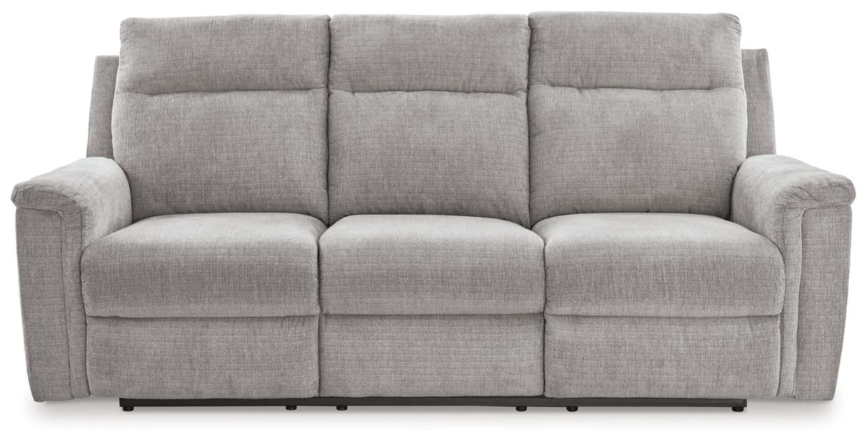 Signature Design by Ashley Barnsana Minimalist Power Reclining Sofa with USB Charging Ports, Light Gray Signature Design by Ashley