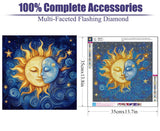 VividMeng Moon Diamond Art Kits for Adults,Sun Diamond Painting Kit for Adults,DIY Full Drill Diamond Painting Moon Gem Art and Crafts 13.78x13.78inch VividMeng