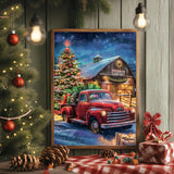 Christmas Diamond Painting Kits for Adults Red Truck Diamond Art Kits for Adults DIY 5D Diamond Painting Kits for Beginners Home Wall Decor 12x16inch Mandun