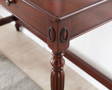 MODERION Solid Wood Computer Desk with 2 Drawers, Traditional Vanity Dressing Table, 46” Home Office Writing Desk, Workstation Easy Assembly Cherry MODERION