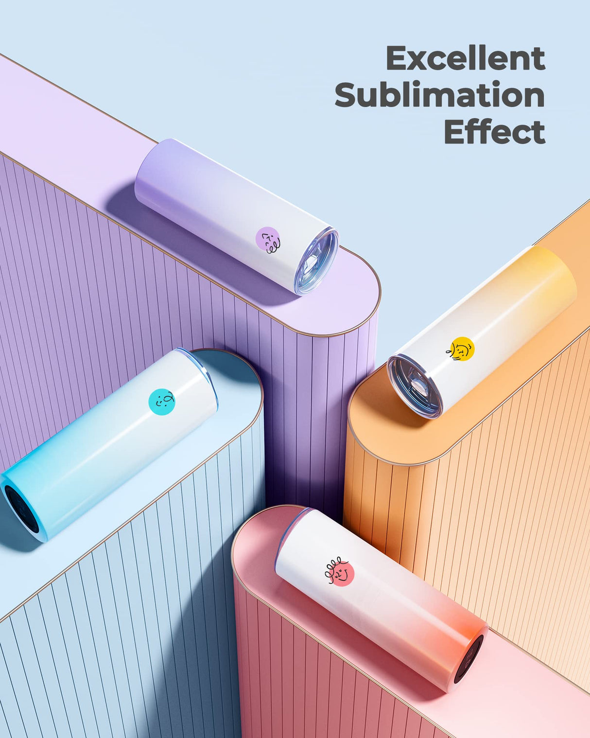 Hiipoo 12 Pack Sublimation Tumblers Blank 20 oz Straight Skinny with Sublimation Papers, Lids and Straws, Shrink Wrap Films, Stainless Steel Double Wall Insulated Tumbler for Mug Press Machine Hiipoo