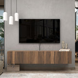 Atelier Mobili Walnut Floating TV Stand for 75 inch TV, Floating Media Console, Floating Entertainment Center, Wall Mounted TV Stand ATELIER MOBILI THE LEADER OF THE INTERCHANGEABLE FURNITURE