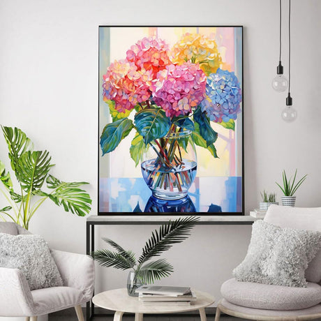 Flower Stamped Cross Stitch Kits - Colorful Flower Counted Cross Stitch Kits for Beginners Adults Needlepoint Cross-Stitch Patterns Dimensions Needlecrafts Embroidery Kits Arts and Crafts WUSARPLY