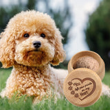 Dog Memorial Box for Loss Pet Wooden Keepsake Box with Pet Paw Engraving Ashes Or Hair Case Urn Memorial Gift(Brown) free-space