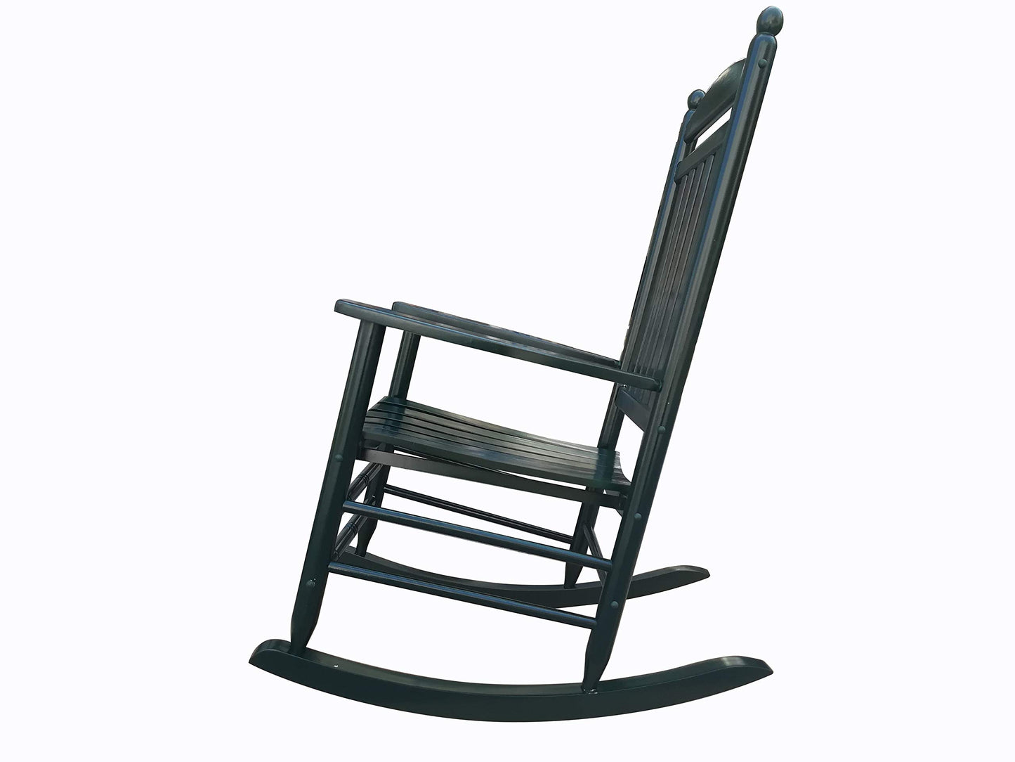 Rocking Rocker-A040DG Dark Green Wood Porch Rocker/Outdoor Rocking Chair -Easy to Assemble-Comfortable Size-Outdoor or Indoor Use - WoodArtSupply