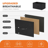 Sweetcrispy Nightstand Small Bedroom Dresser with 4 Fabric Drawers, Bed Side Furniture End Table, Wooden Top Cabinet Night Stand Dresser for Closet, Entryway, Dorm, Black Sweetcrispy