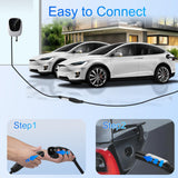 21ft EV Charger Extension Cord for Tesla, Compatible with Model - 3/Y/X/S, Max 240V 48A NACS Charger Cable Extension for Level 1&2 Tesla Home Charging and Outdoor GUWIEYG