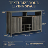 Oxford Wine Bar Cabinets with Storage - 51" Sideboard Buffet Cabinet for Home, 32.8" Tall Liquor Bar Cabinet for Kitchen (Midnight Oak) OAKHAM HOME