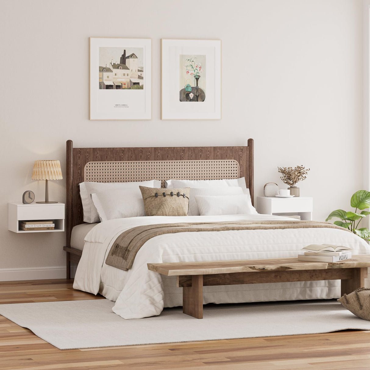 Aienvey Floating Nightstand, Small Modern Floating Nightstand with Drawer, Floating Shelves for Bedroom, Bathroom, White Aienvey