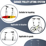 LIYYOO Garage Pulley Lift System, Ceiling Storage Hoist, For Cargo Box/Kayak/Bike/Ladders,Heavy Duty Holds 100 lbs, Fits 8-10 ft Tall Garage Ceilings LIYYOO