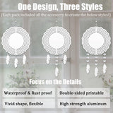WindMage 4Pack 8inch Sublimation Wind Spinner Blanks 3D Aluminum Metal Wind Sculpture Kinetic Spinners for Yard and Garden Indoor Art Ornaments Hanging Decoration (Feather) WindMage