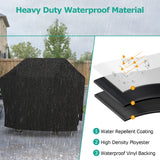 SunPatio Grill Cover 55 Inch, Outdoor Heavy Duty Waterproof Barbecue Gas Cover, UV & Fade Resistant, All Weather Protection Compatible for Weber Charbroil Nexgrill Kenmore Grills and More, Black SunPatio